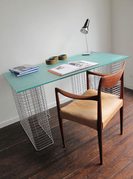 Vintage on sale glass desk